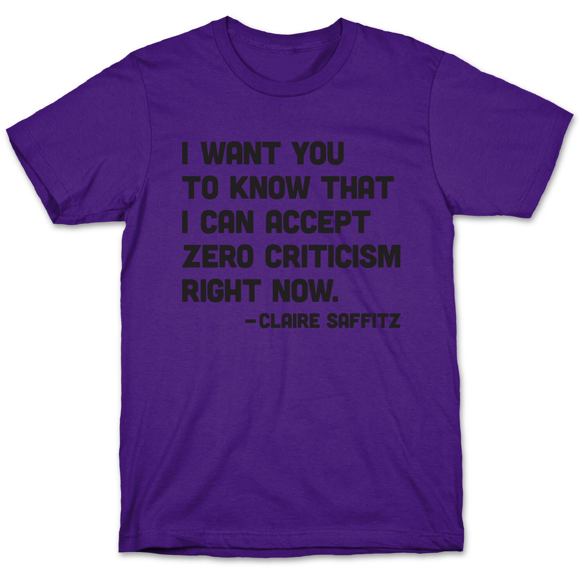 I Want You To Know I Can Accept Zero Criticism Right Now (Claire Saffitz) T-Shirt